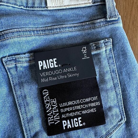 PAIGE Verdugo Ankle Mid-Rise Ultra Skinny in Sensational - Picture 8 of 9